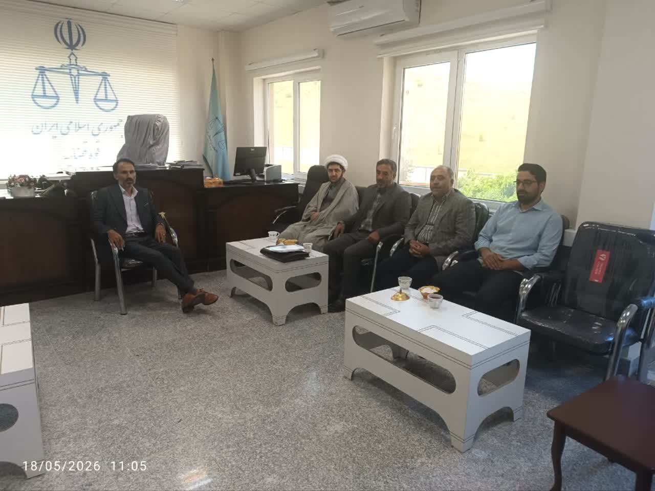آيين معارفه دبیر کارگروه ستاد بازسازى عتبات عالیات با حضور مسئولان در دادگستری خداآفرین برگزار شد